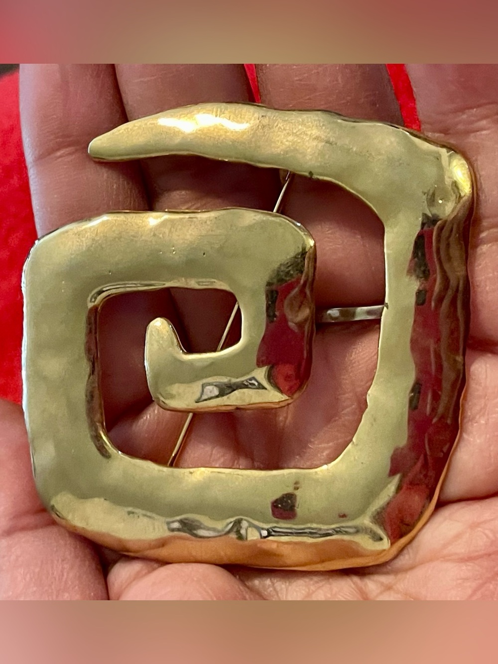 Gold Spiral Square Brooch - Women Jewelry Brooches